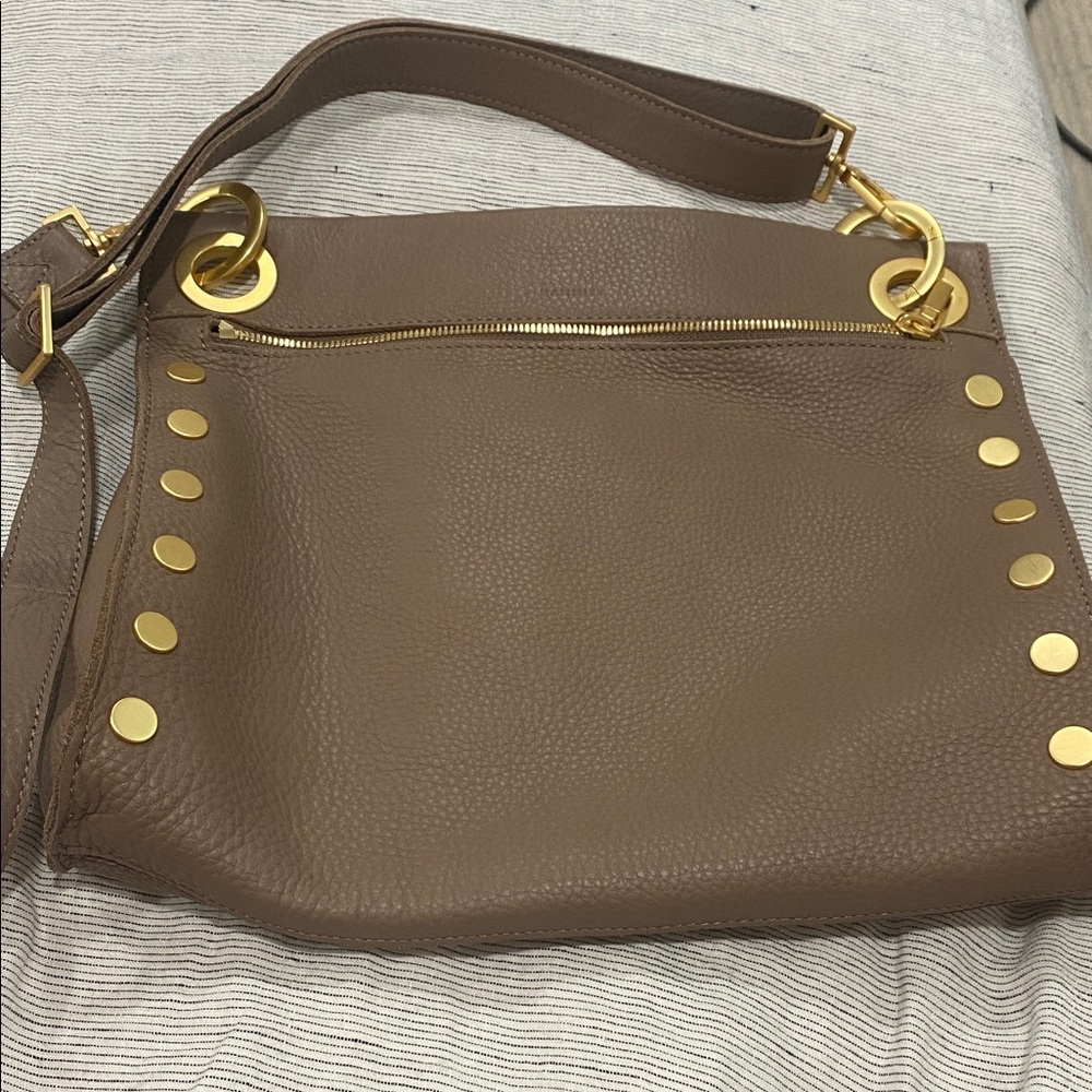 Hammitt Tan Crossbody Bag with Gold Details